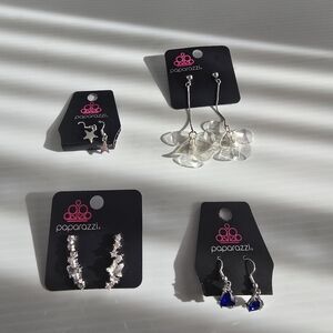 Lot of 4 Paparazzi dangle earrings blue star